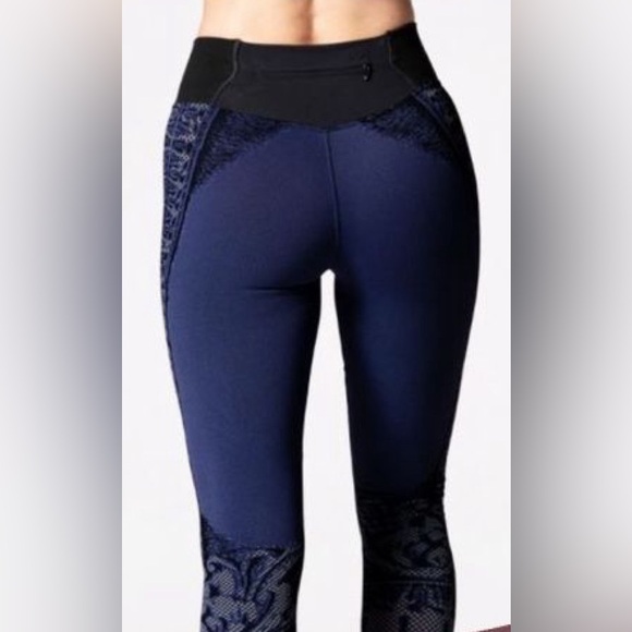 NUX Greta Romantic Brocade Legging Admiral - Picture 2 of 8